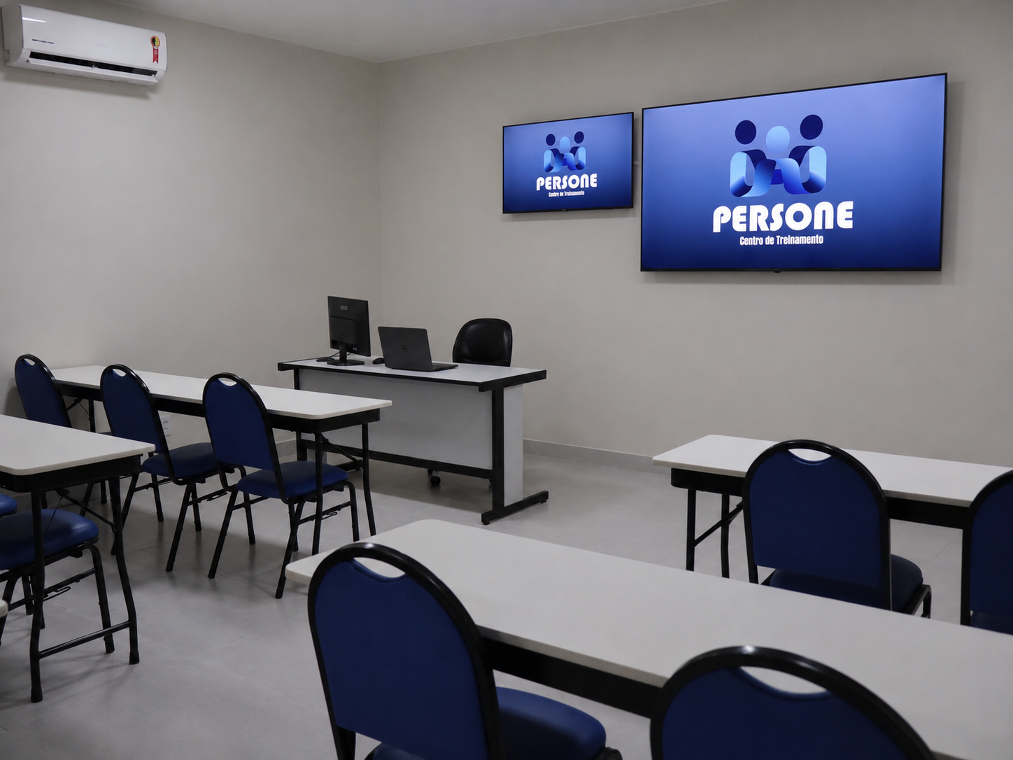 Ambiente equipado para treinamentos